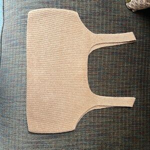 EVERLANE cashmere cropped top camel scooped neck sweater Sz medium